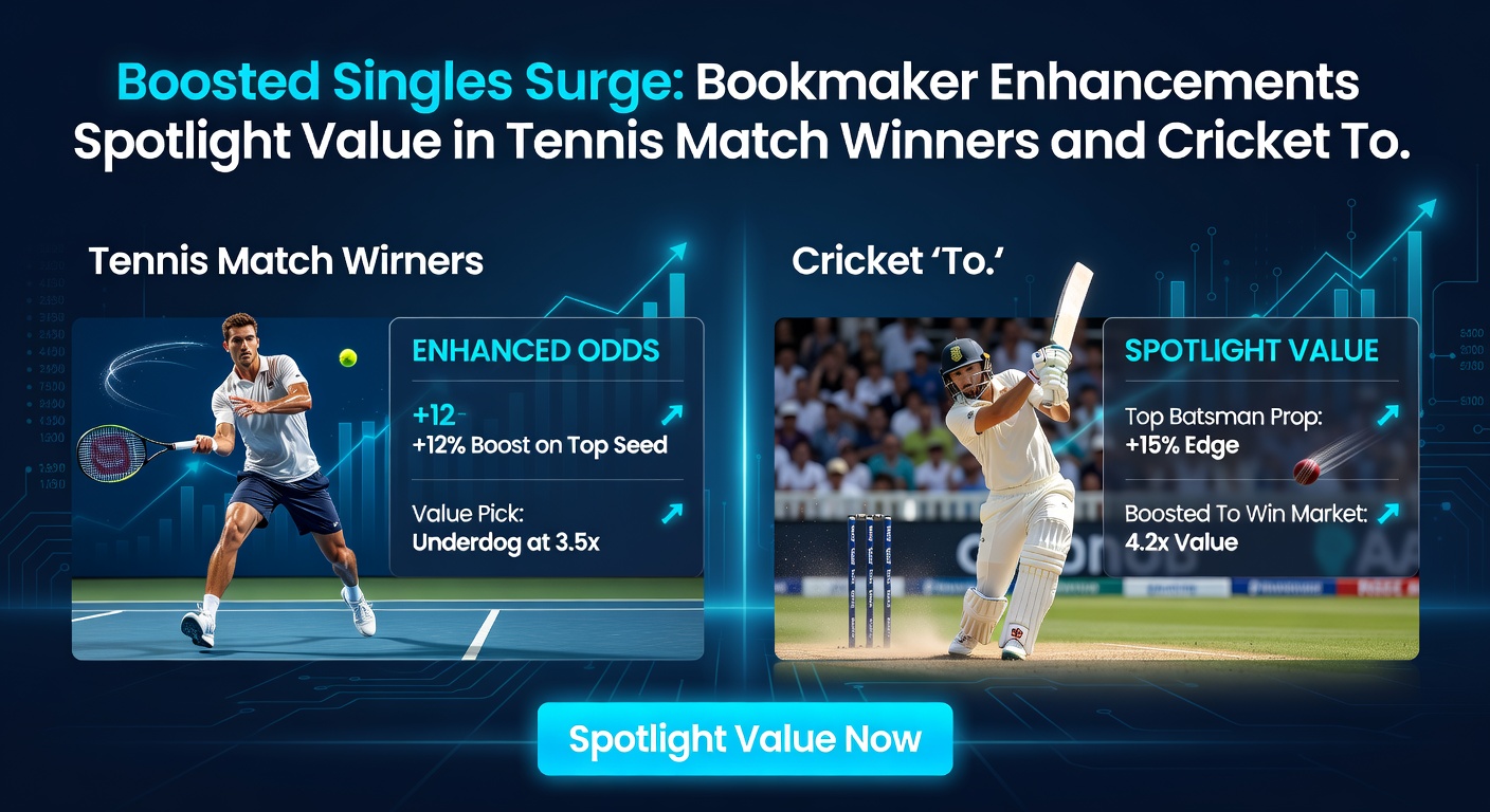 Cricket batsman mid-stroke with bookmaker odds boost graphics emphasizing top batsman market value during a tense innings