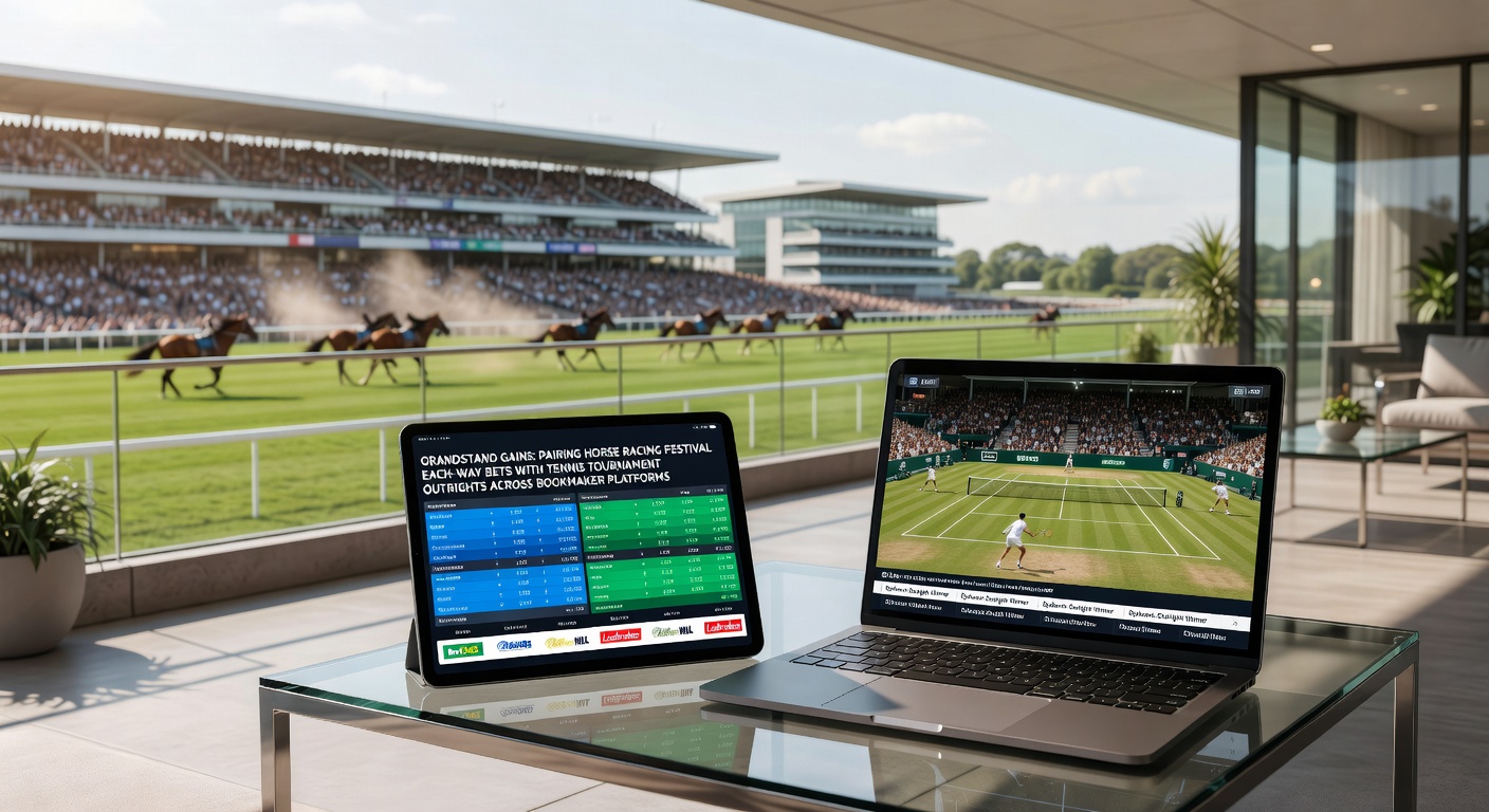 Horse racing festival action meets tennis court intensity, highlighting each-way and outright betting opportunities across platforms