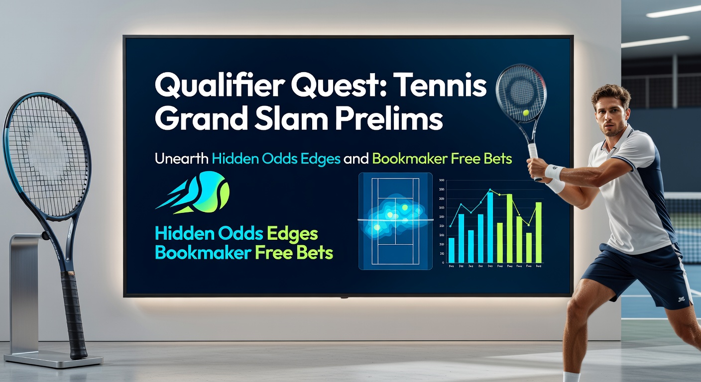 Tennis players competing intensely in a Grand Slam qualifier match under bright stadium lights, highlighting the high-stakes prelim action