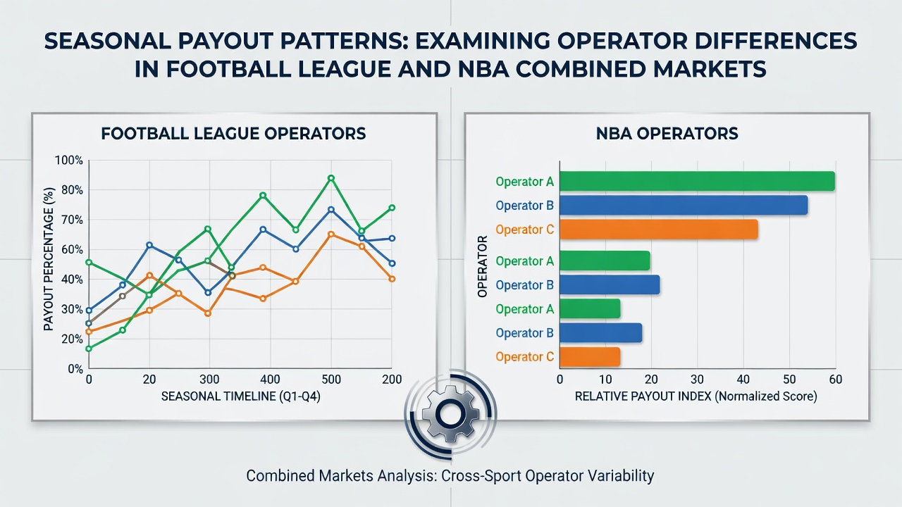Operators reviewing combined football and NBA betting settlement data on multiple screens