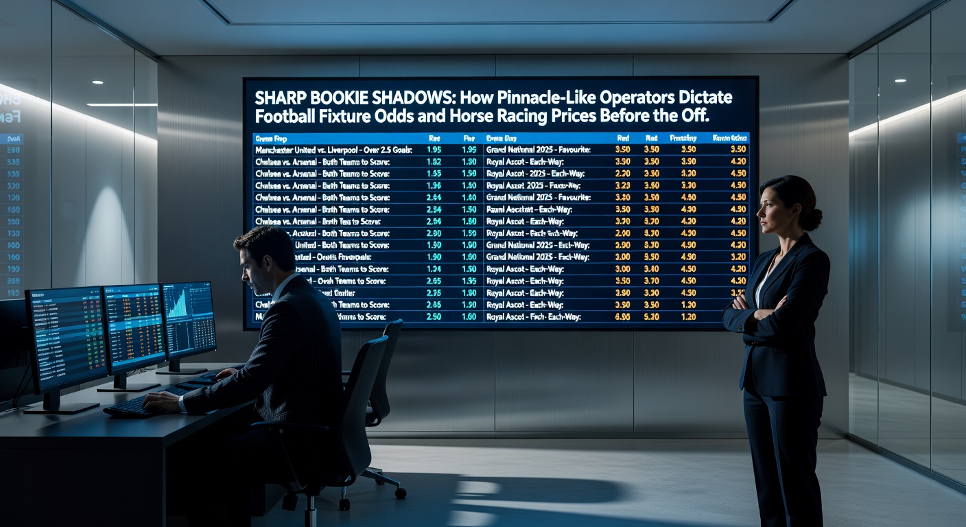 Graph showing odds movements from sharp bookmakers influencing mainstream lines in football and horse racing markets