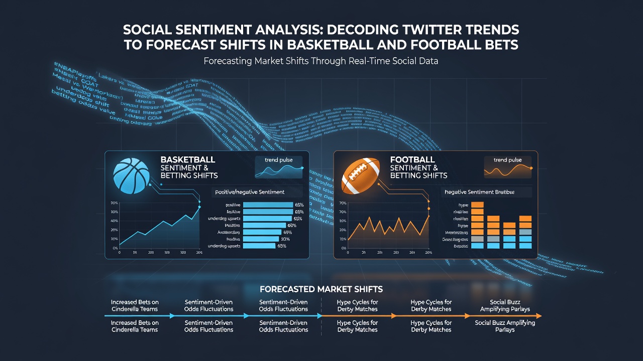 Analysts reviewing social sentiment dashboards for football and basketball odds movements