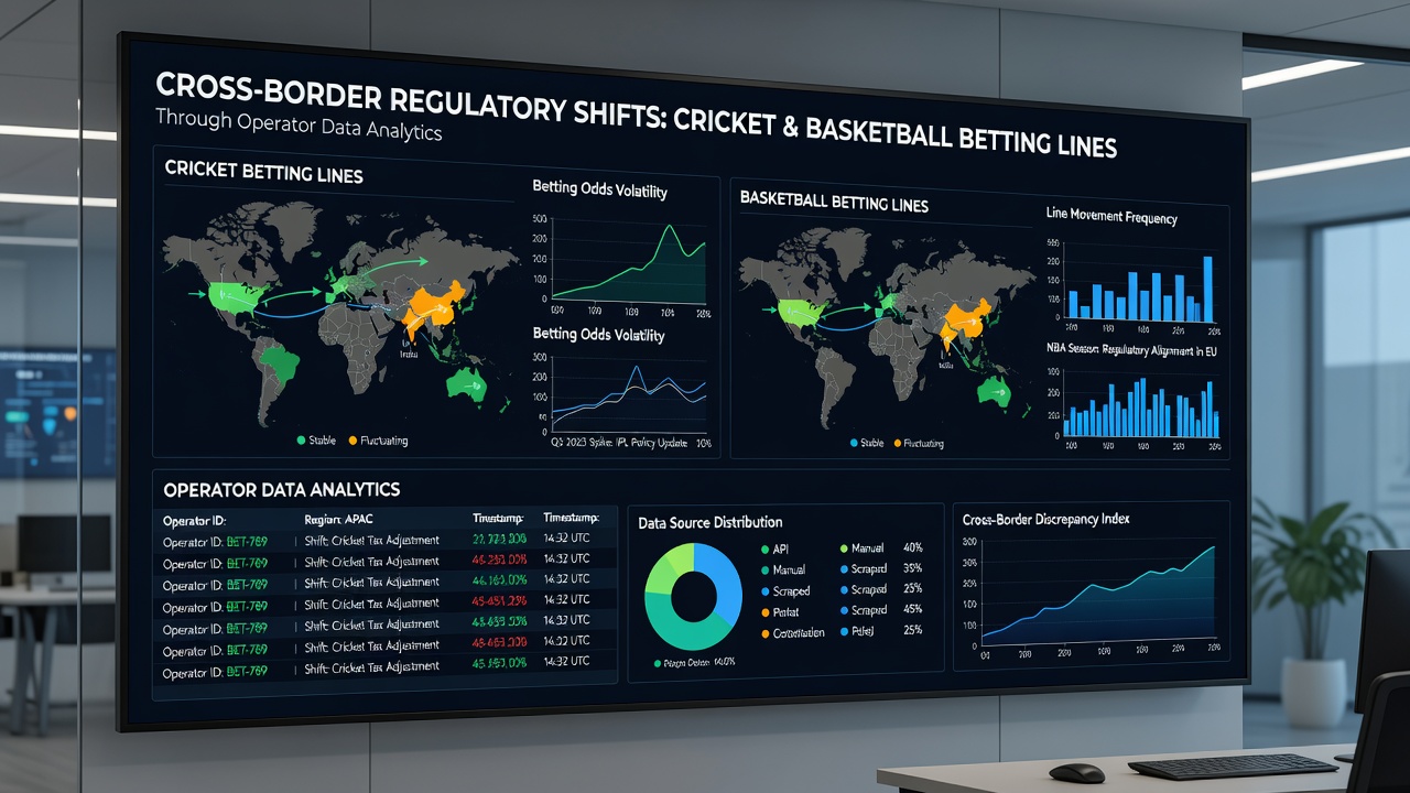 Operator dashboard displaying real-time cricket and basketball odds influenced by regulatory updates