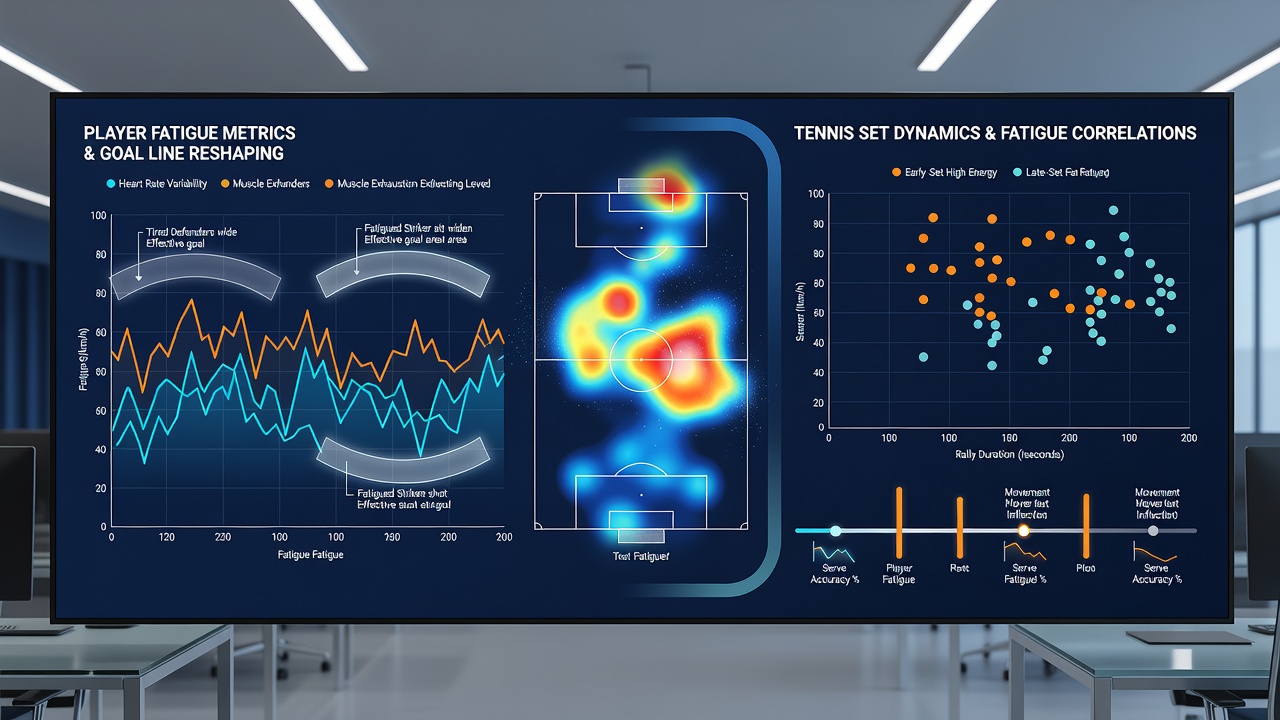 Split-screen graphic comparing pre- and post-fatigue adjustment odds boards for a football match and a tennis match at a major bookmaker